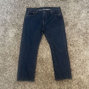 Levi's 501 Series 40x30 Mens Dark Wash Blue Denim Regular Fit Button Fly